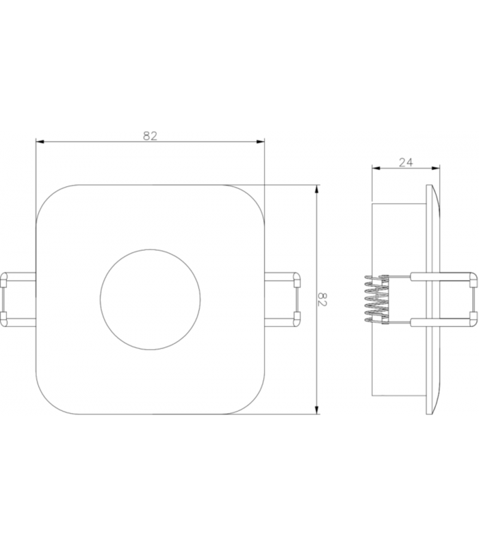 Knightsbridge Odina Single Fixed Square Downlight Black - ODA1FSB-2