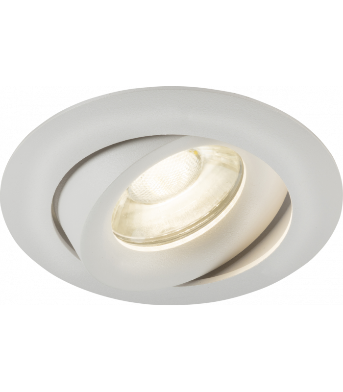 Knightsbridge Odina Single Tilt Round Downlight White - ODA1TRW-1
