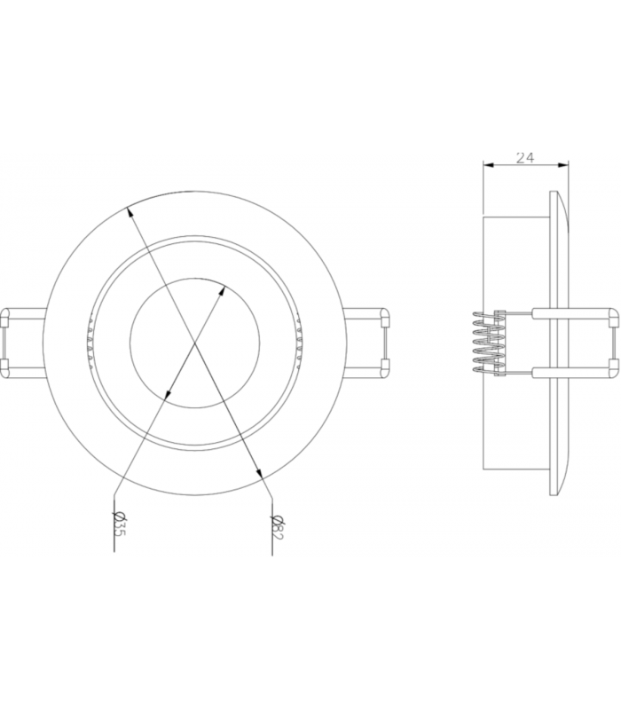Knightsbridge Odina Single Tilt Round Downlight White - ODA1TRW-2