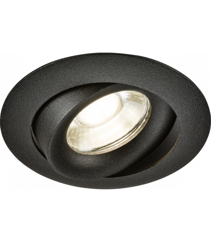 Knightsbridge Odina Single Tilt Round Downlight Black - ODA1TRB-1