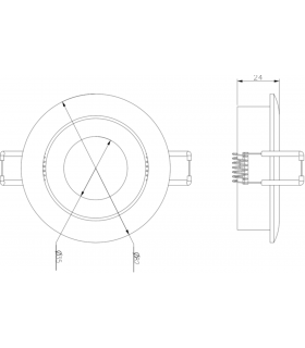 Knightsbridge Odina Single Tilt Round Downlight Black - ODA1TRB-2