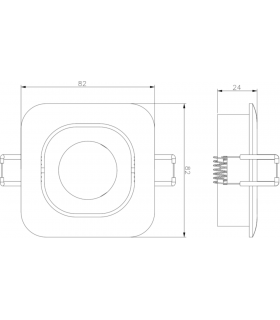 Knightsbridge Odina Single Tilt Square Downlight Black - ODA1TSB-2