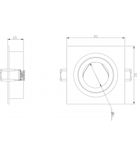 Knightsbridge Ambar Single Tilt Square Downlight White - AMA1TSW-2