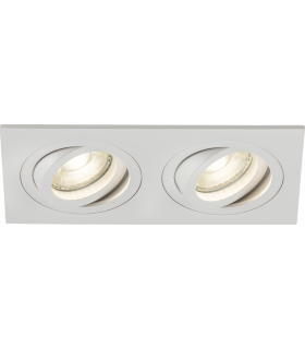 Knightsbridge Ambar Twin Tilt Square Downlight White - AMA2TSW-1