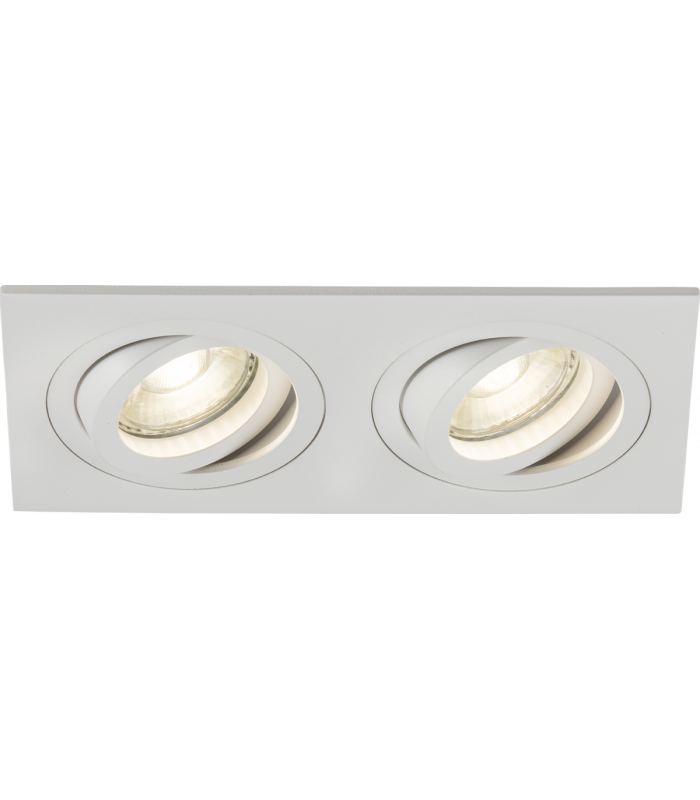 Knightsbridge Ambar Twin Tilt Square Downlight White - AMA2TSW-1