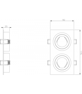 Knightsbridge Ambar Twin Tilt Square Downlight White - AMA2TSW-2