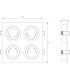 Knightsbridge Ambar Quad Tilt Square Downlight Brushed Chrome - AMA4TSBC-2