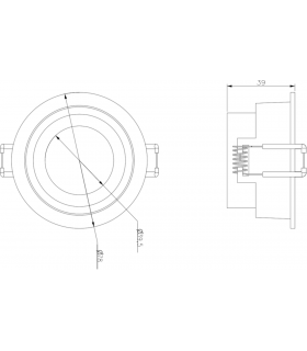 Knightsbridge Dipa Single Fixed Round Anti-Glare Downlight Black - DIA1FRB-2