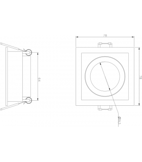 Knightsbridge Dipa Single Fixed Square Anti-Glare Downlight White - DIA1FSW-2