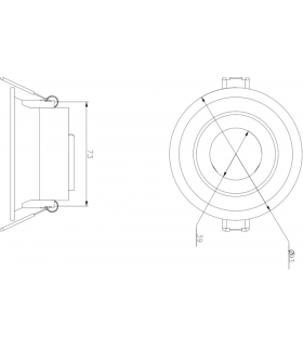 Knightsbridge Dipa Single Tilt Round Anti-Glare Downlight White - DIB1TRW-2