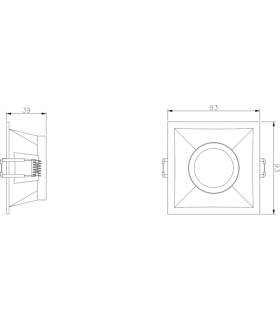 Knightsbridge Dipa Single Tilt Square Anti-Glare Downlight White - DIB1TSW-2