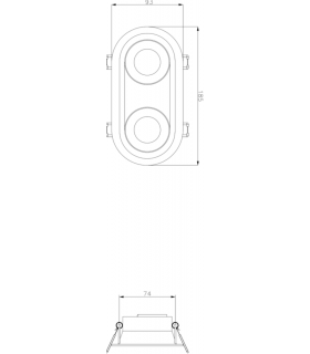 Knightsbridge Dipa Twin Tilt Round Anti-Glare Downlight Black - DIC2TRB-2