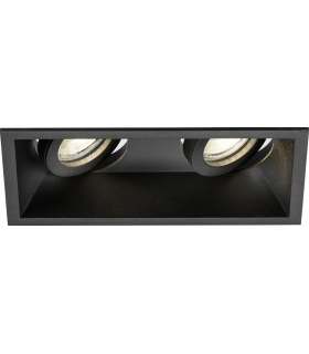 Knightsbridge Dipa Twin Tilt Square Anti-Glare Downlight Black - DIC2TSB-1
