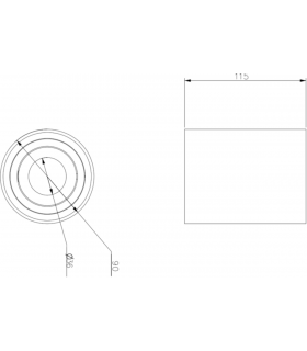 Knightsbridge Oran Surface Tilt Round Downlight Black - ORA1TRB-2