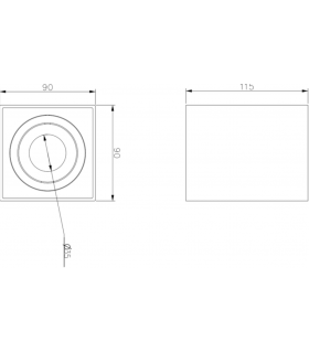 Knightsbridge Oran Surface Tilt Square Downlight White - ORA1TSW-2