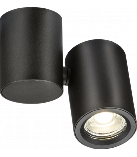 Knightsbridge Dee Single Surface Adjustable Round Spotlight Black - DEA1TRB-1