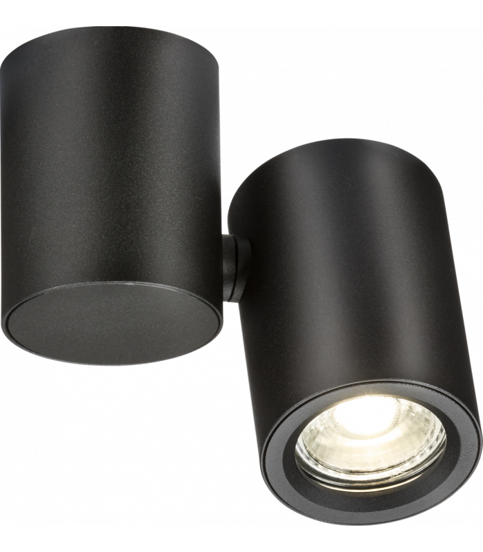 Knightsbridge Dee Single Surface Adjustable Round Spotlight Black - DEA1TRB-1
