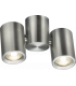 Knightsbridge Dee Twin Surface Adjustable Round Spotlight Brushed Chrome - DEA2TRBC-1