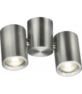 Knightsbridge Dee Twin Surface Adjustable Round Spotlight Brushed Chrome - DEA2TRBC-1