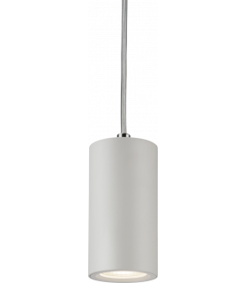 Knightsbridge Dasan Single Short Fixed Round Pendant White - DAA1FRW-1