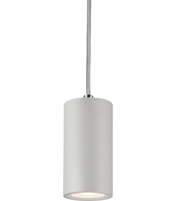 Knightsbridge Dasan Single Short Fixed Round Pendant White - DAA1FRW-1