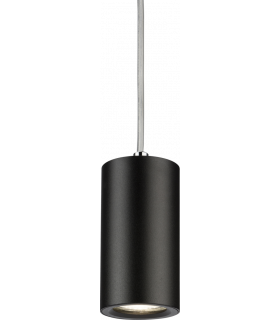 Knightsbridge Dasan Single Short Fixed Round Pendant Black - DAA1FRB-1