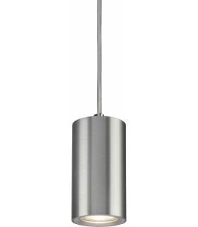 Knightsbridge Dasan Single Short Fixed Round Pendant Brushed Chrome - DAA1FRBC-1