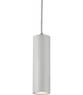 Knightsbridge Dasan Single Long Fixed Round Pendant White - DAB1FRW-1