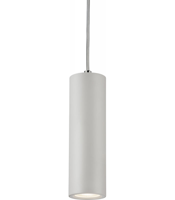 Knightsbridge Dasan Single Long Fixed Round Pendant White - DAB1FRW-1