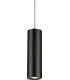 Knightsbridge Dasan Single Long Fixed Round Pendant Black - DAB1FRB-1