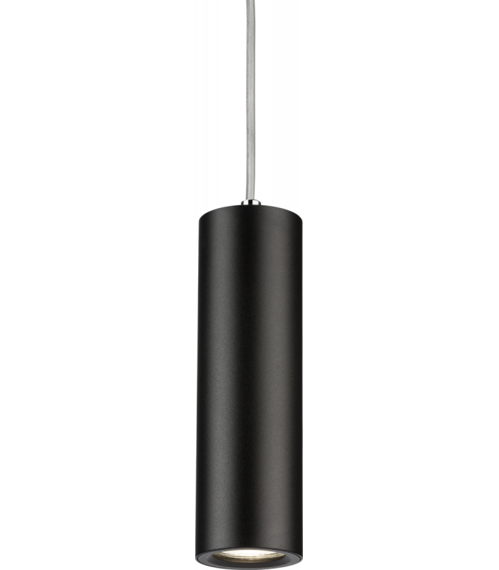 Knightsbridge Dasan Single Long Fixed Round Pendant Black - DAB1FRB-1