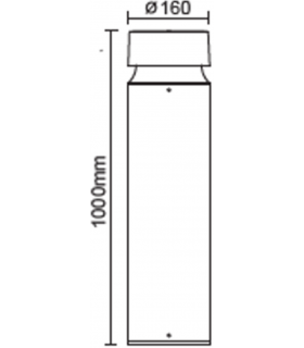 Knightsbridge 230V IP65 22W IK08 LED Bollard  1000mm - 3000K - CBL22BK-2