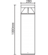 Knightsbridge 230V IP65 26W IK08 LED Bollard 1000mm - 3000K - CBL26BK-2