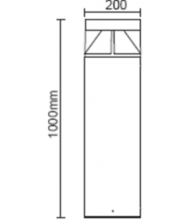 Knightsbridge 230V IP65 26W IK08 LED Bollard 1000mm - 3000K - CBL26BK-2