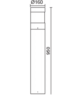 Knightsbridge 230V IP65 15W Stainless Steel LED Bollard 950mm - 3000K - CBL15SS-2