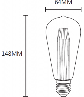 Knightsbridge LUNA 230V 3W ES LED ST64 Retro Lamp 1800K - LU3AST-2