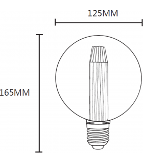 Knightsbridge LUNA 230V 3W ES LED Globe Retro Lamp 1800K - LU3AGL-2