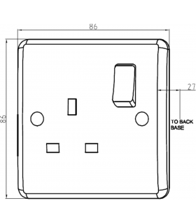 Knightsbridge 13A 1G DP switched socket with white rocker [Part M compliant] - PM7000-2