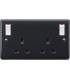Knightsbridge 13A 2G DP switched socket with white outboard rockers [Part M compliant] - PM9001-1