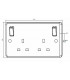 Knightsbridge 13A 2G DP switched socket with white outboard rockers [Part M compliant] - PM9001-2