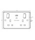Knightsbridge 13A 2G Switched socket with white outboard rockers and dual USB (A+C) 4.8A [Part M compliant] - PM9002-2