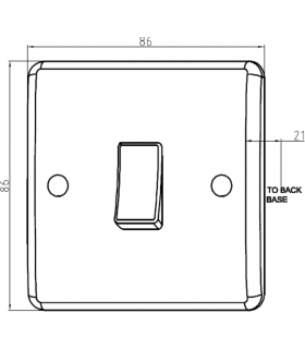Knightsbridge 10AX 1G 2-way plate switch [Part M Compliant] - PM2000-2