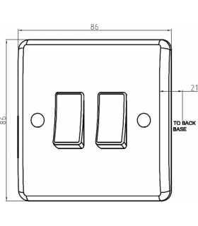 Knightsbridge 10AX 2G 2-way plate switch [Part M Compliant] - PM3000-2
