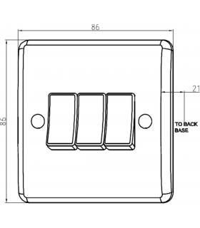 Knightsbridge 10AX 3G 2-way plate switch [Part M Compliant] - PM4000-2