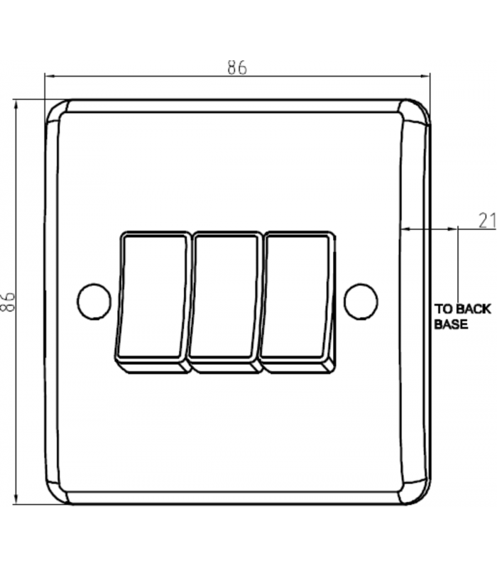 Knightsbridge 10AX 3G 2-way plate switch [Part M Compliant] - PM4000-2