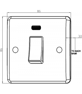 Knightsbridge 45A 1G DP switch with neon [Part M Compliant] - PM8331N-2