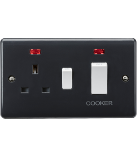Knightsbridge 45A DP switch with 13A DP switched socket with neons [Part M Compliant] - PM8333N-1