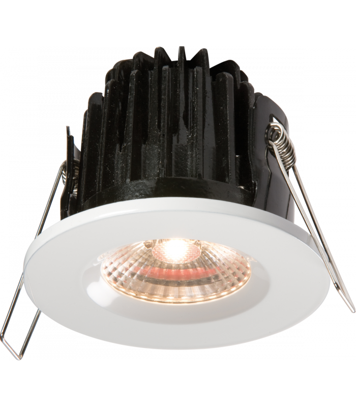 Knightsbridge IP65 7W LED 3000K Warm White Downlight with White Round Bezel - VFRCOBAWW-1