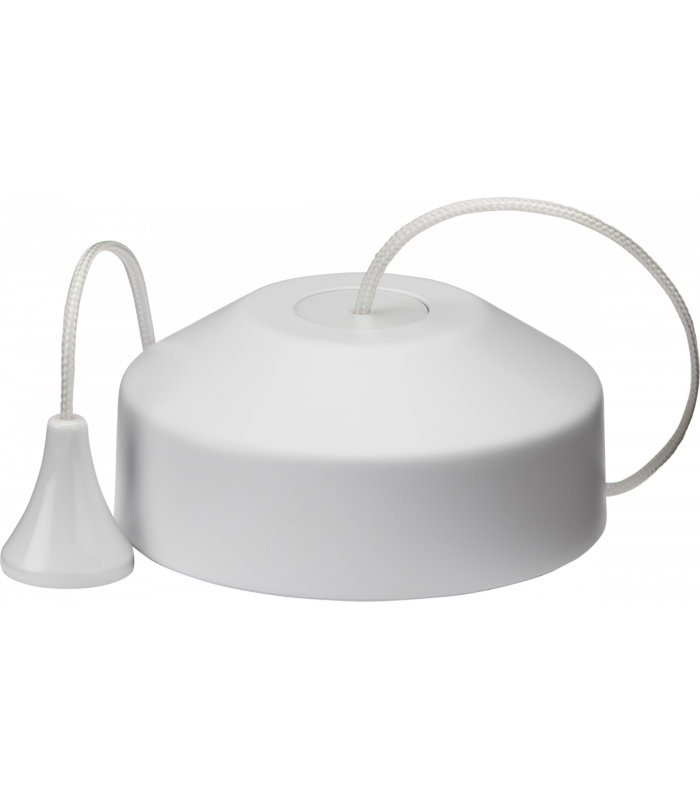 Knightsbridge 1-way 10-150W (5-100W LED) Trailing edge pull cord dimmer switch - matt white - 8301MW-1