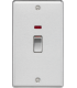 Knightsbridge 45A 2G DP Switch with neon - brushed chrome - CL82MNBC-1
